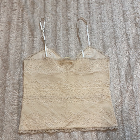 Abercrombie crop top cream off white lace tank top v neck adjustable straps - Picture 5 of 6